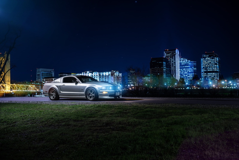 Nigth, Ford, Downtown, Muscle, American, Front, 1080P, Car, Mustang, Dark