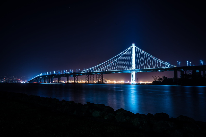 sky, Nigth, night, black, travel destinations, river, connection, white, suspension bridge, Bridge, City, built structure, bridge - man made structure
