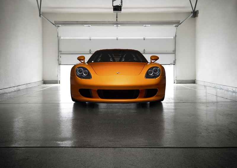 Garage, 1080P, Borealis, Exotic, Nigth, Carrera, Porsche, Arancio, Orange, Supercar, Ligth, Front
