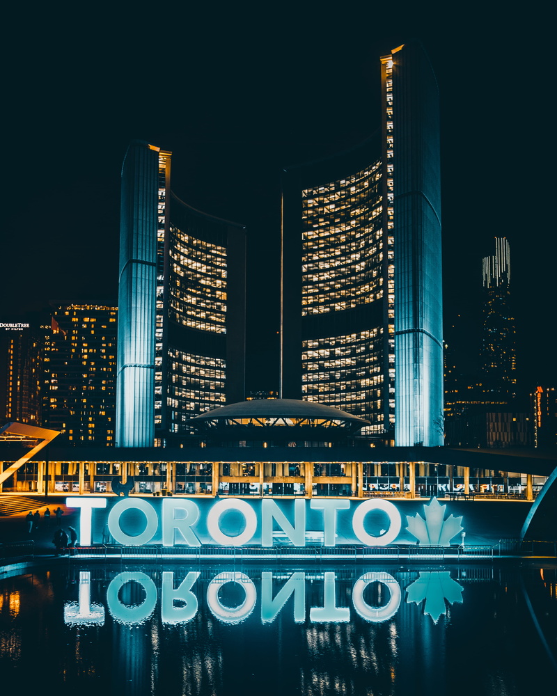 finance, architecture, tourism, uSA, modern, travel, night, city Life, urban Scene, cityscape, ontario, canada, famous Place, 4K, building Exterior, nightscape