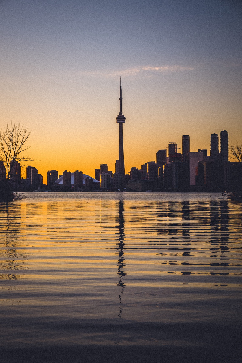 landscape, nature, office building exterior, water, no people, toronto, 4K, sky, building exterior, spire, tall - high, building, canada, skyline, urban skyline