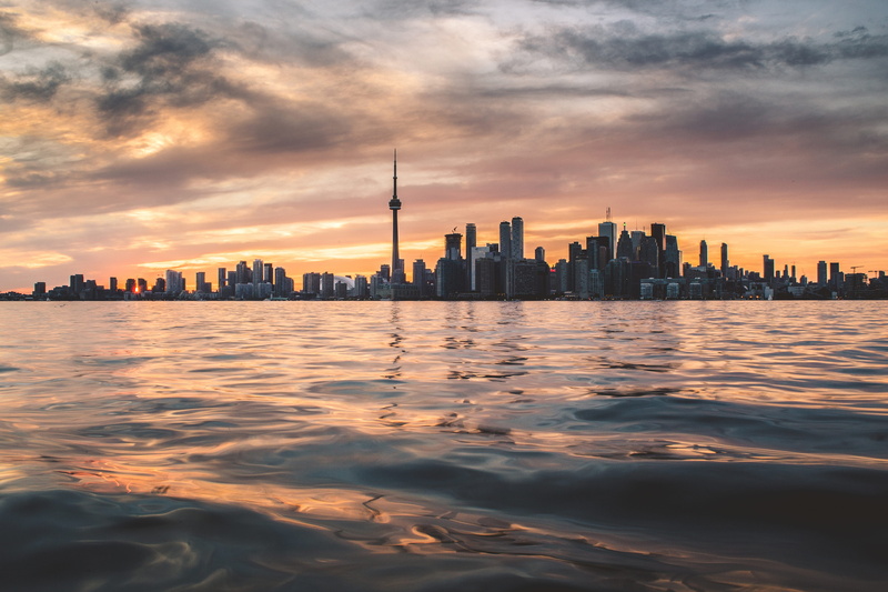 ontario, architecture, built structure, body, skyscrapers, outdoors, sunset, office building exterior, near, tall - high, 5K, cloudy, toronto, building exterior