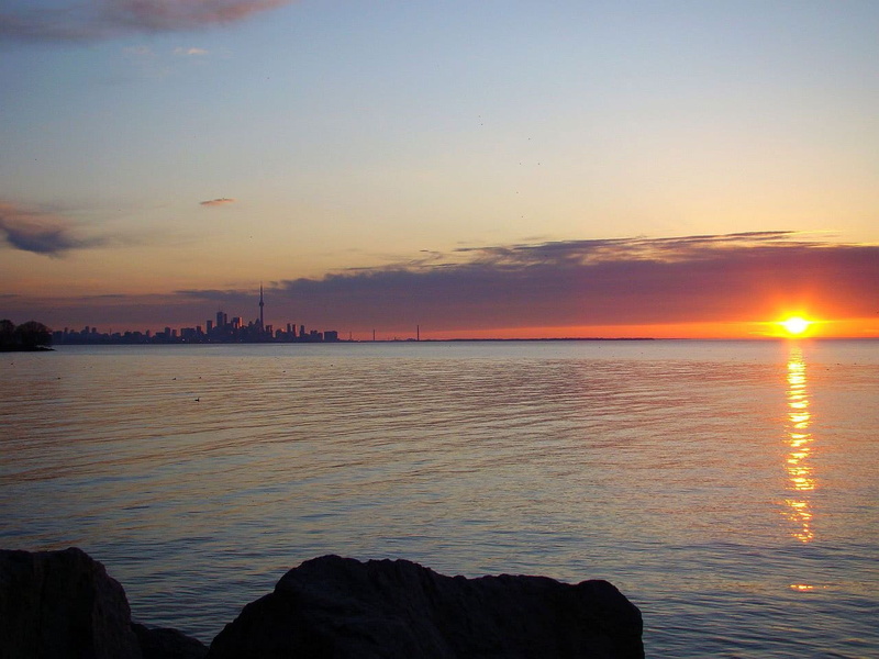 horizon over water, Light, tranquility, sun, sunset, cloud - sky, built structure, no people, sea, nature, beauty in nature, scenics, outdoors, beach, toronto