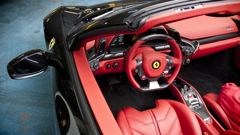 volante, 1080P, deportivo, rojo, ferrari