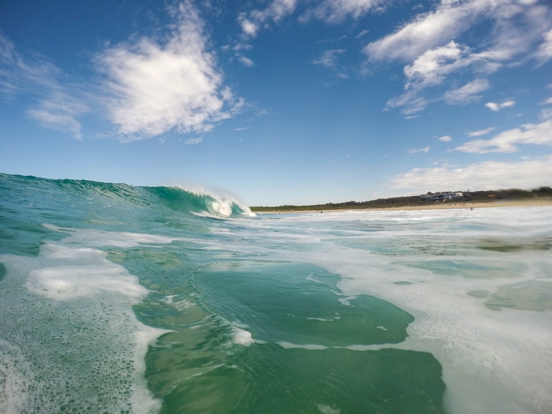 beach, gopro, sky, beauty in nature, large, aquatic sport, coming, australium, land, blue, water, nature, wave, 4K, outdoors, coastline, surf, sand, power in nature