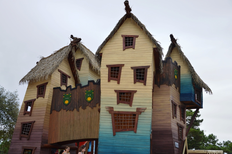 building exterior, nature, sky, residential district, house, games, roof, 4K, strange, birdhouse, history, hanging, day, low angle view, tree, the past