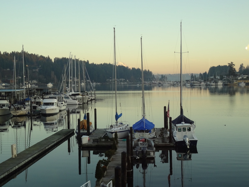 gig harbor washington, lake, water, boats, outdoors, mt rainier, waterfront, pole, travel, sunset, 4K, mast, marina, nature, port, reflection, harbor