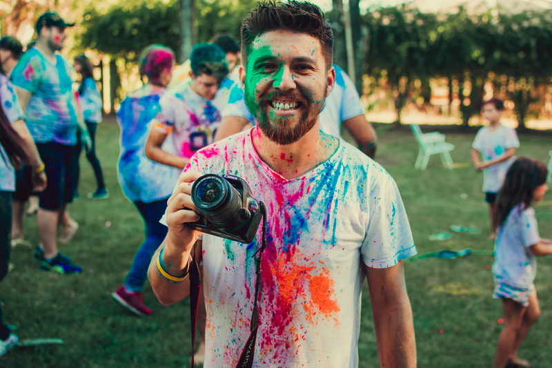 men, outdoors, cheerful, adult, incidental people, smiling, paint, young adult, music festival, happiness, multi colored, paints, portrait, dslr, festival goer