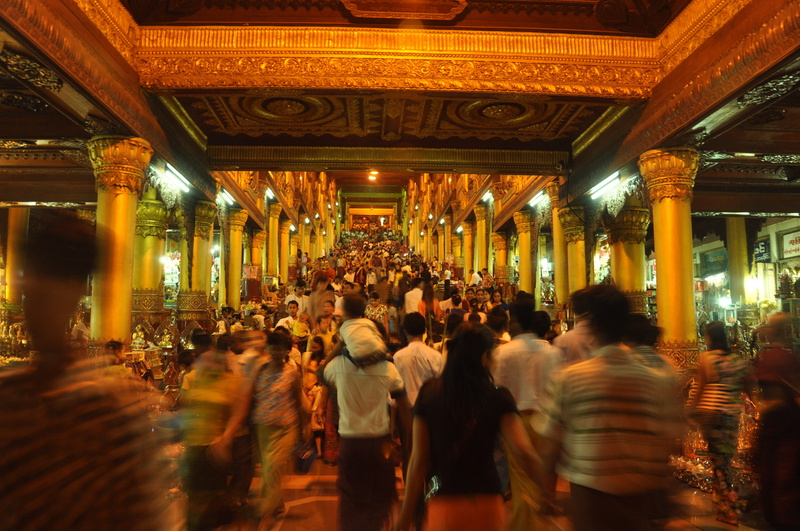 fun, 4K, walking, motion, buddhist, people, building, Myanmar, blurred motion, festival goers, illuminated, city, Festival, men, lifestyles, crowd, adult