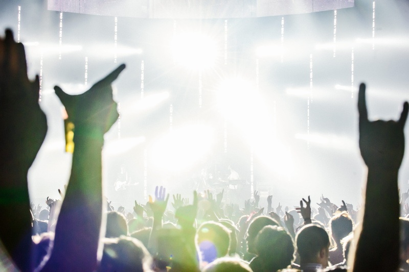 stage - performance space, entertainment, band, human limb, arms raised, hands, illuminated, lights, human arm, people, 5K, audience, beer, applause, performance