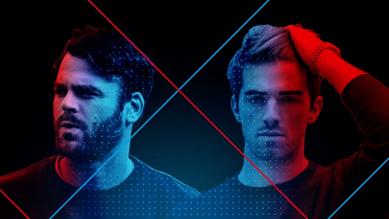 looking at camera, studio shot, portrait, the chainsmokers, people, 1080P, dark, black background, young adult, adult, laser, men, illuminated, serious