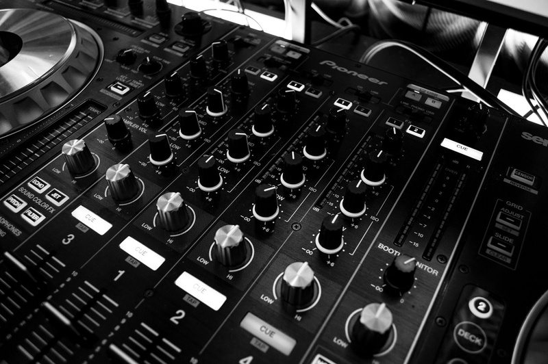 Panel, Music, 1080P, Mixer, Audio, DJ, Black and White