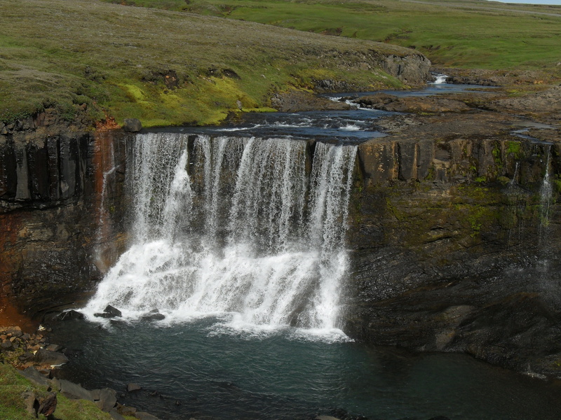 4K, waterfalls, rock, environment, east iceland, land, no people, plant, aerial, beauty in nature, power in nature, scenics - nature, nature, water, flowing
