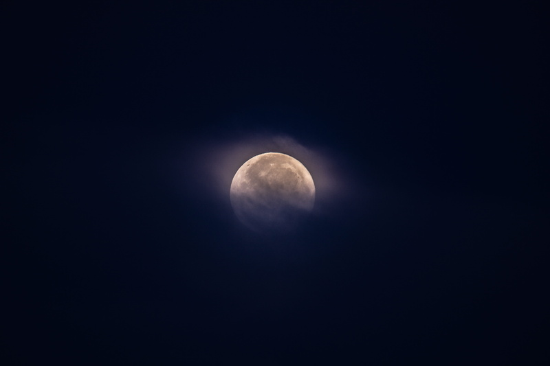 idyllic, coast, low angle view, moon, nature, outdoors, sea, scenics - nature, ocean, space and astronomy, eclipse, water, copy space, planetary moon