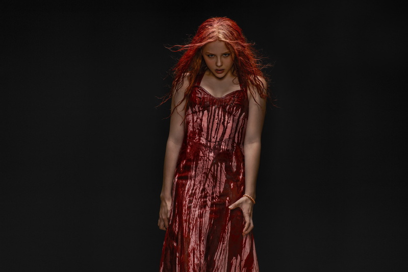 s, the role, sleeveless, 2K, women, dress, girl, red, actress, Chloë Grace Moretz, Carrie White