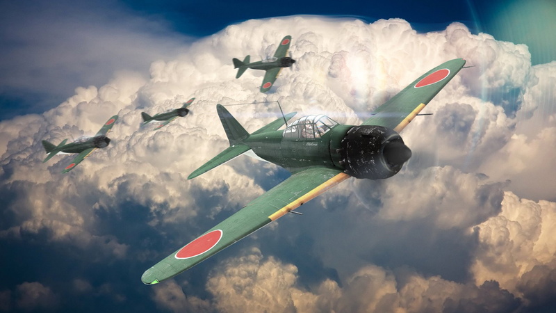 Aircraft, Warplane, Mitsubishi A6M Zero, Video Game, War Thunder, 1080P