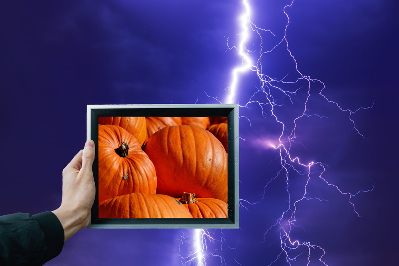 picture frame, nature, outdoors, sky, force of nature, flash of lightning, weird, beauty in nature, storm, communication, large, halloween, choose, lightning weft