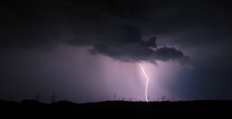 Night, nature, ominous, power, flash of lightning, silhouette, purple, sign, electricity, Flash, dark, cloudy, warning sign, storm, summer thunderstorm