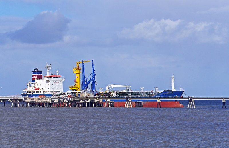 built structure, sky, oil port, north sea, north sea coast, blue, tanker, coast, passenger craft, sea bridge, waterfront, body, daytime, tide, nature, sea