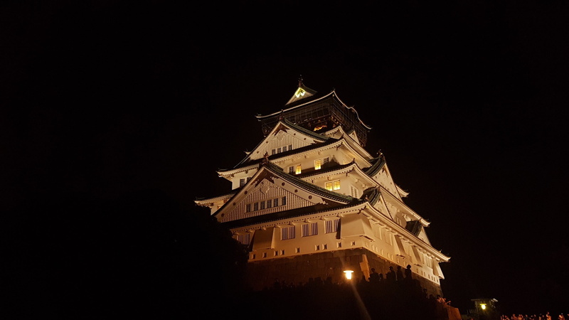 clock, illuminated, spire, sky, gray, history, osaka, travel destinations, skies, the past, building exterior, outdoors, clock tower, construction, japan