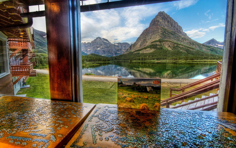 scenics - nature, tranquility, tranquil scene, puzzles, water, sky, cloud - sky, lake, reflection, glass - material, no people, plant, beauty in nature