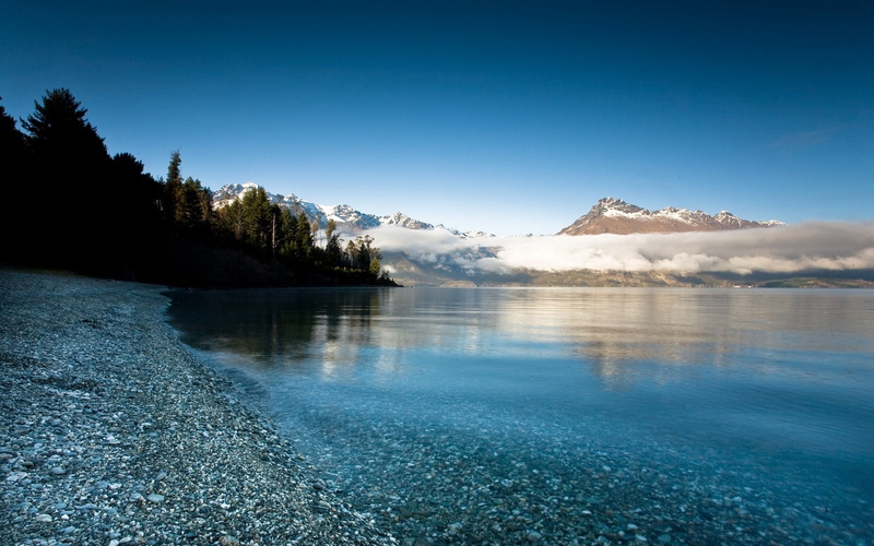 landscape, reflection, forest, glacier, tranquil Scene, plant, freshness, scenics - nature, travel, cold temperature, winter, canada, extreme Terrain, coast