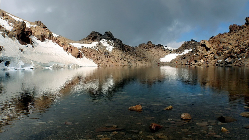 reflection, sky, summer, outdoors, 1080P, rock, cold - Temperature, travel, extreme Terrain, glacier, water, tranquility, blue, snowcapped mountain, tourism