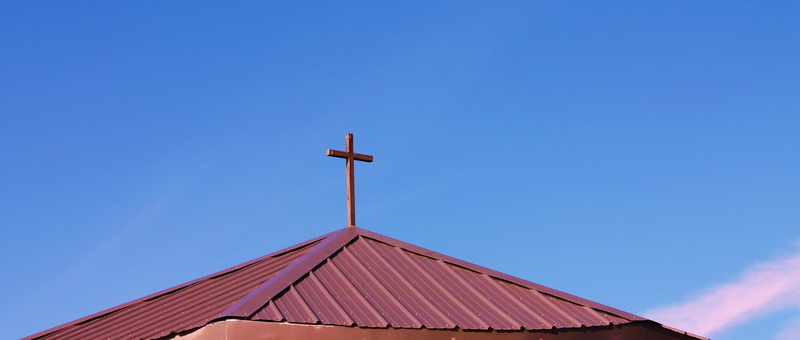cross, nature, house, catholic, our lady of guadalupe church, architecture, god, 4K, landmark, roof tile, no people, new mexico, outdoors, belief, low angle view