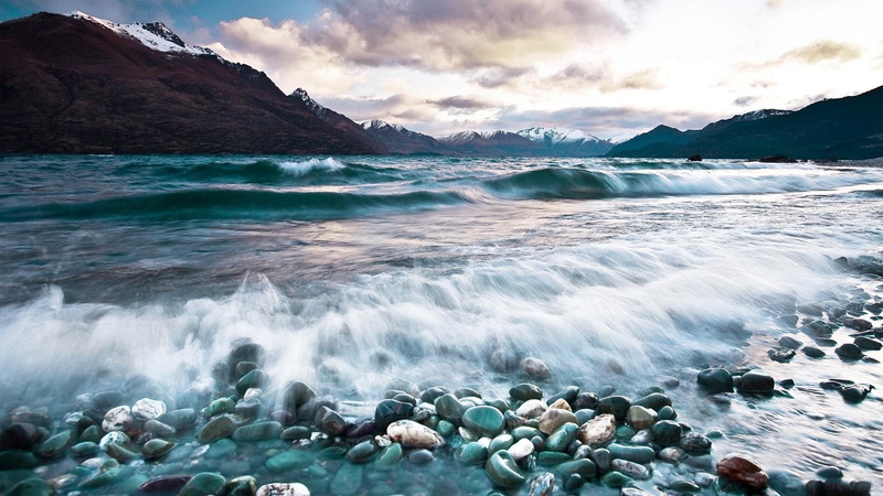 1080P, photo, water, waves, rocky, nature and landscapes, crashing, shore, stones
