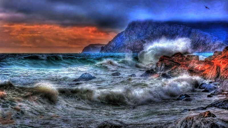 beautiful, 1080P, nature and landscapes, crashing, angry, seascape, sea, waves