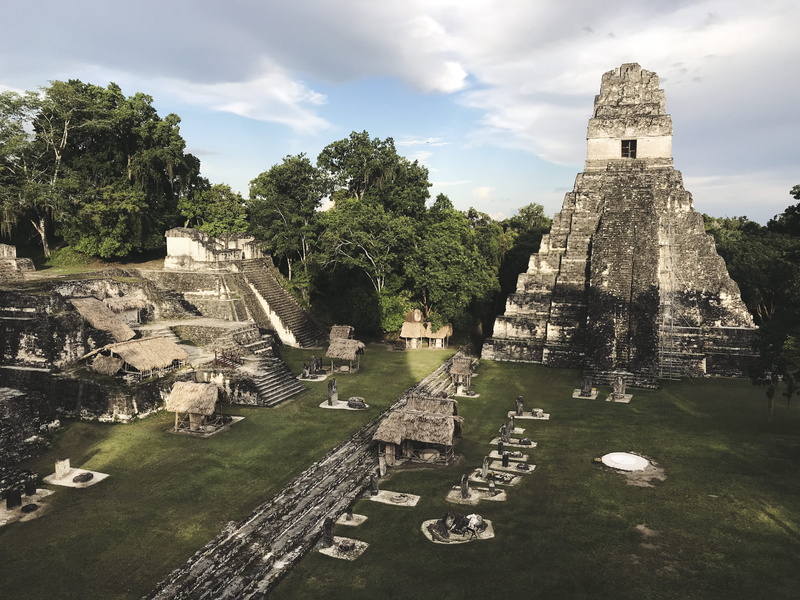 itza, tikal, grass, no people, cloud - sky, monument, structure, jungle, the past, history, day, built structure, ancient, nature, old ruin, archaeology