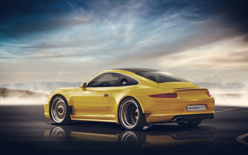 Hansen Type, yellow, rear, 2K, Widebody, Porsche 911