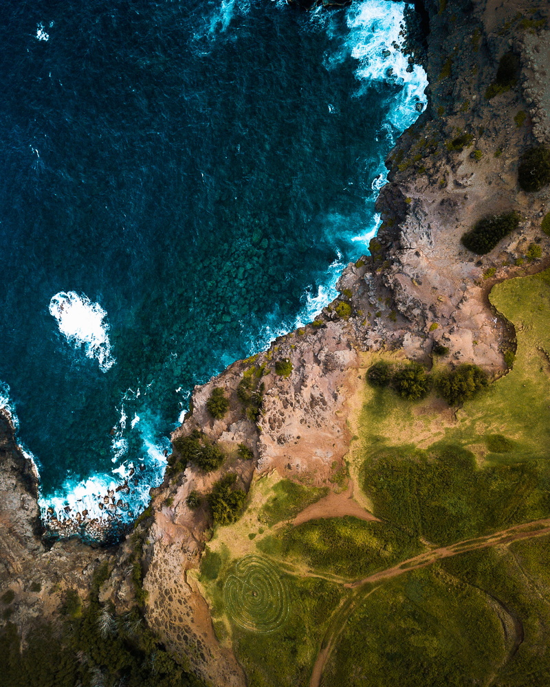 scenics, sea, birdseye, vacations, trail, cliff, summer, rock, landscape, sand, travel, 2K, underwater, grass, beauty In Nature, shore, coastline, rock - Object