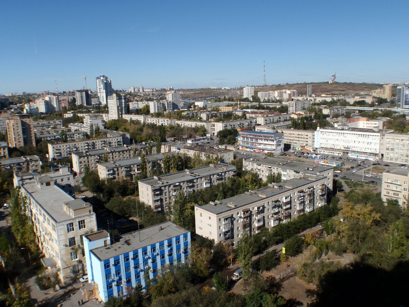 outdoors, day, building, sky, travel destinations, built structure, high angle view, architecture, town, residential district, aerial view, russia, volgograd