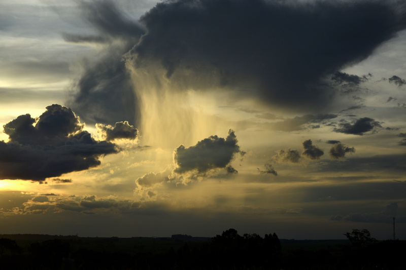 dusk, clouds, power in nature, silhouette, storm, tranquil scene, dramatic sky, cloud, golden, streaming, rain, cloud - Sky, outdoors, summer, stratocumulus