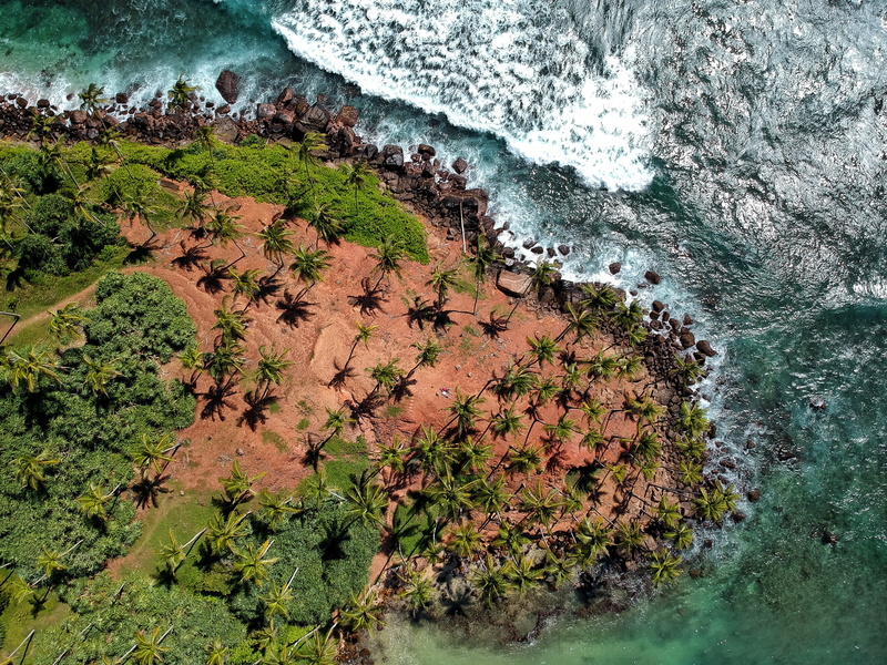 sri lanka, high angle view, no people, sport, power in nature, beach, waves, motion, love, 4K, beauty in nature, mirissa, plant, wave, palms, rock, mirissa beach
