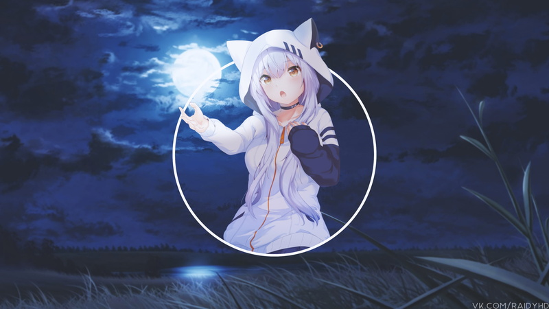 anime, 4K, clothing, anime girls, beautiful woman, blue, women, young women, real people, lifestyles, Moon, nature, hat, beauty, picture-in-picture, leisure activity