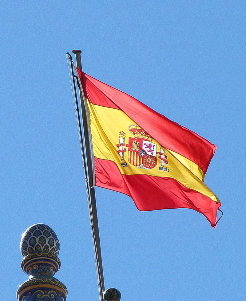 independence, high, no people, clear sky, red, Banner, striped, a tricolour, wind, pole, rozwiana, yellow, coat of arms, National, patriotism, low angle view