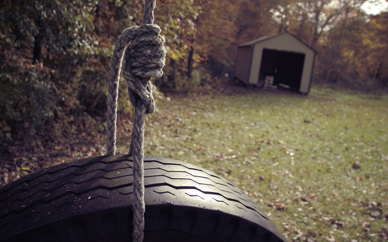 swing, rope, 1080P, shed, nature, tire, black, hd