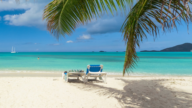 tropical, beach, scenics, tourist Resort, lagoon, sea, tranquility, no People, nature, beauty In Nature, sand, scenics - nature, chair, paradise, blue