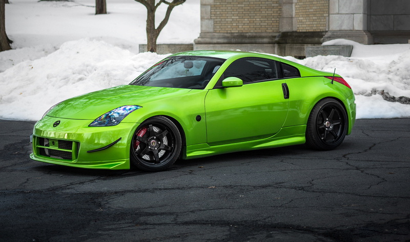 speed, car, retro styled, shiny, motor Vehicle, fuel and Power Generation, 350z, green, new, 1080P, sports Car, day, street, no People, status Car, transportation