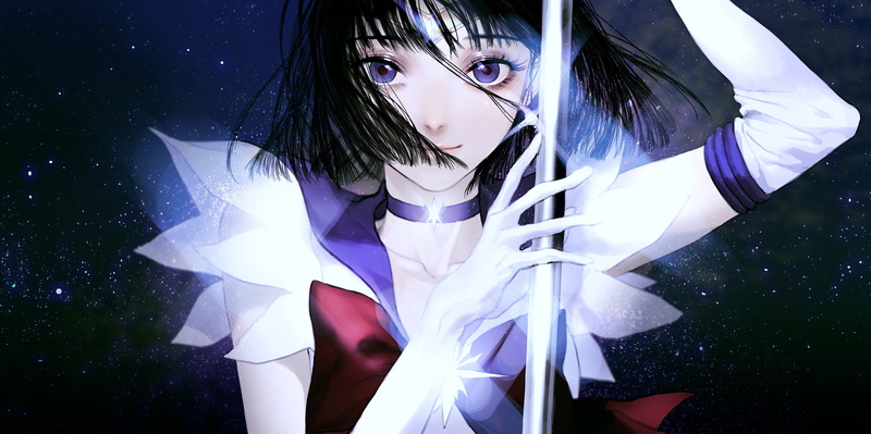 sailor, girl, series, moon, 4K, beauty, short, beautiful, hair, magic, anime, saturn, characters