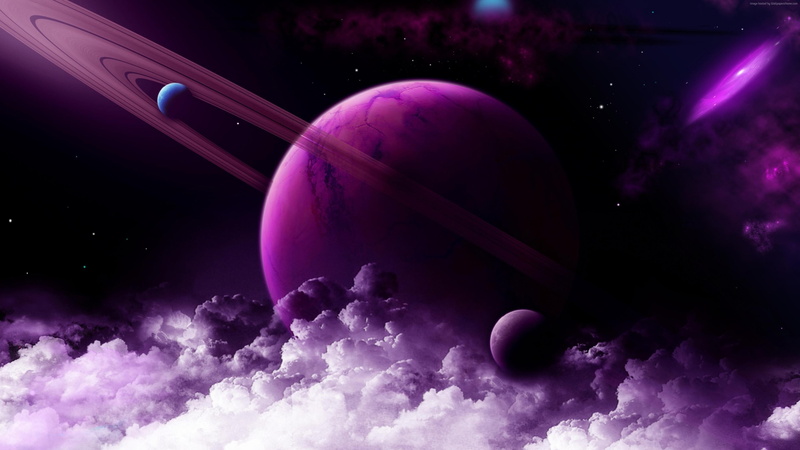 Saturn, 4k, planet, purple, 4K