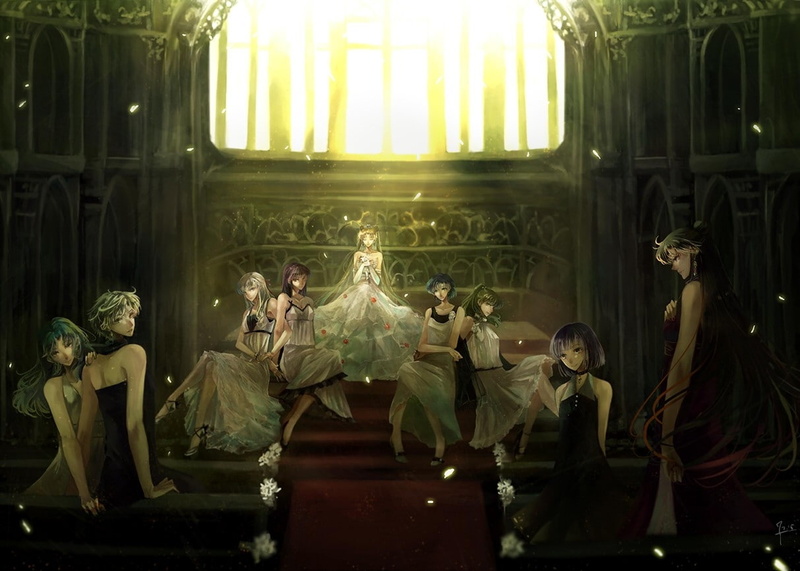 anime, sailor, art, michiru, makoto, tomoe, wedding, kino, x, 480P, dress, ami, hotaru, rei, Sailor Moon, moon, hd