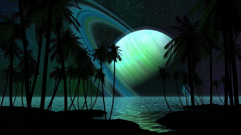 dusk, coastline, light, tranquility, outdoors, seascape, sky, 1080P, vacations, land, tranquil Scene, nature, tree, night, coconut palm tree, growth, scenics