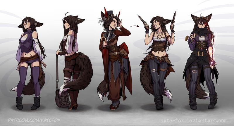white background, fox girl, art and craft, mask - disguise, front view, performance, witch, indoors, clothing, arts culture and entertainment, full length