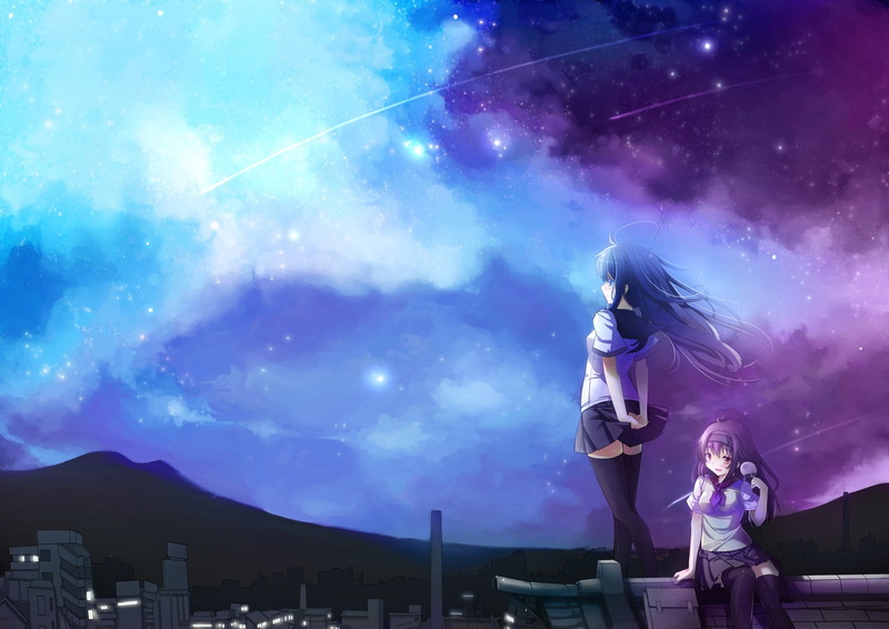 adult, real people, 720P, togetherness, girls, females, space, women, people, childhood, two people, leisure activity, digital composite, sky, astronomy