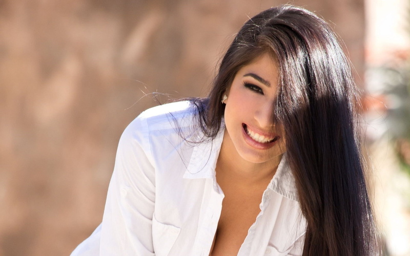 1080P, megan salinas brunette cleavage women