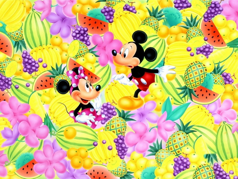 disney, minnie, 720P, mickey, cartoons, company, mouse, fruits