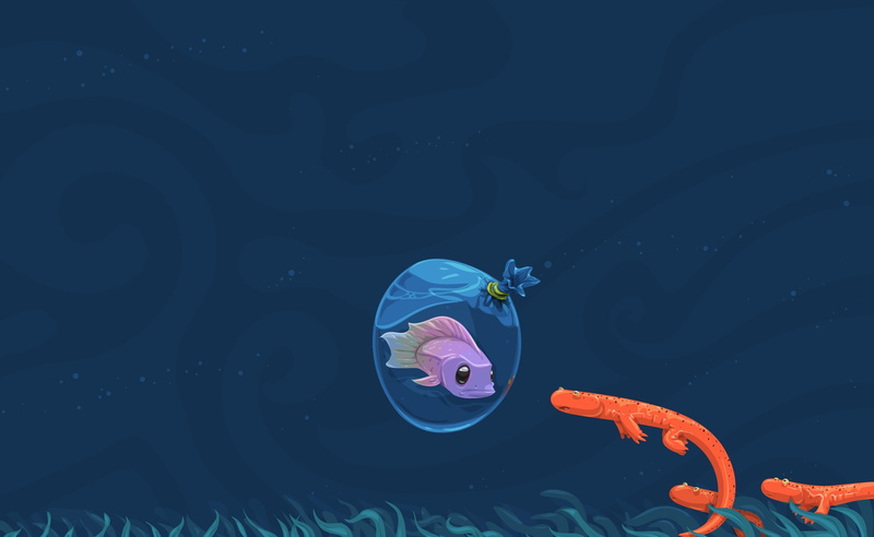 no people, underwater, one animal, vertebrate, water, floating on water, undersea, sea, 2K, fish, marine, art, Vector Art, pink, Vector, animal wildlife